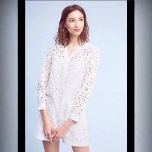 Maeve Geo Eyelet Shirtdress small